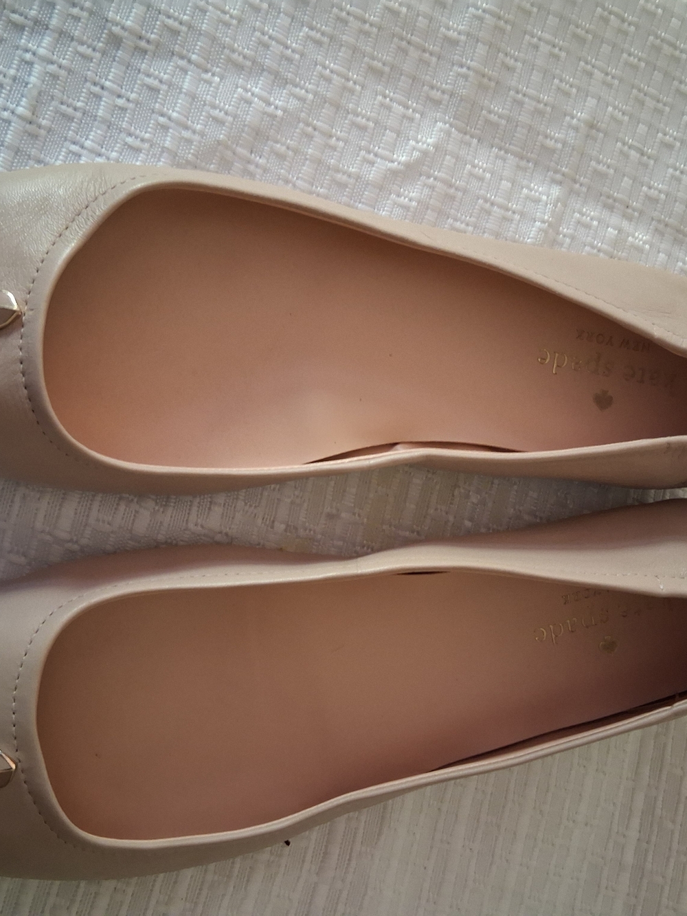 kate spade Nude Beige Leather Ballet Flats - Picture 2 of 4